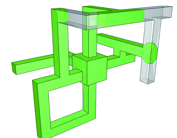 Flow of foaming resin