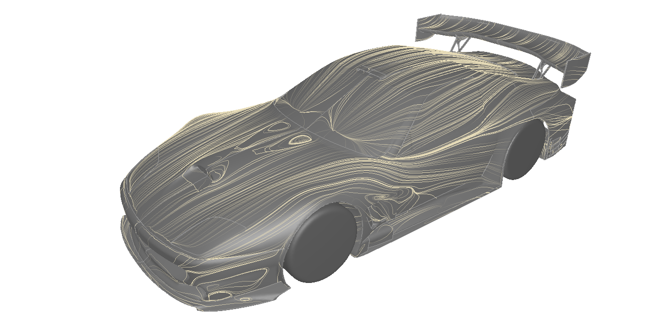 Figure 3.16 Oil flow on the surface of a car body
